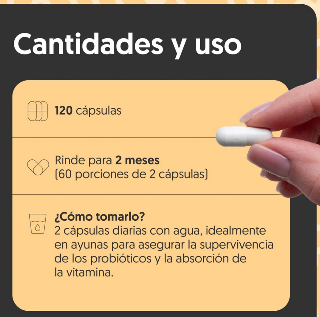 Probióticos (50mg) + Vitamina C (500mg) | 120 cápsulas