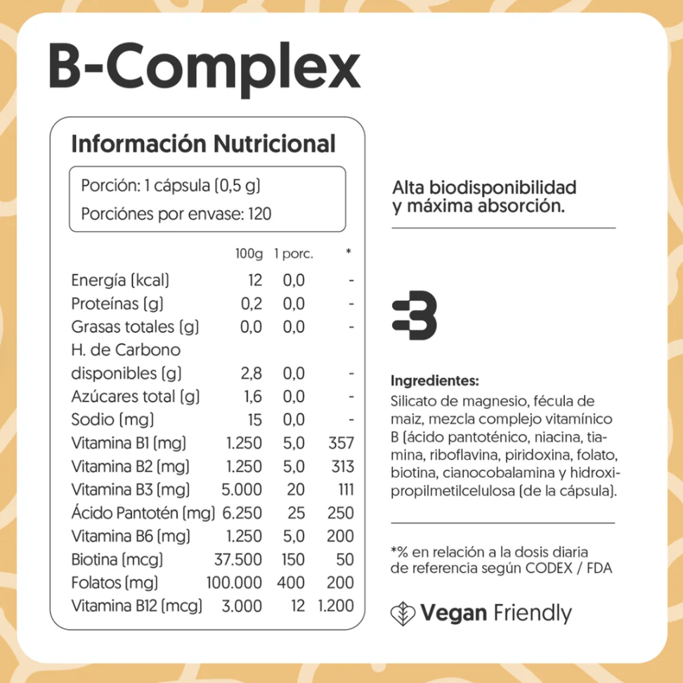 Complejo B | Vegano | 120 cápsulas